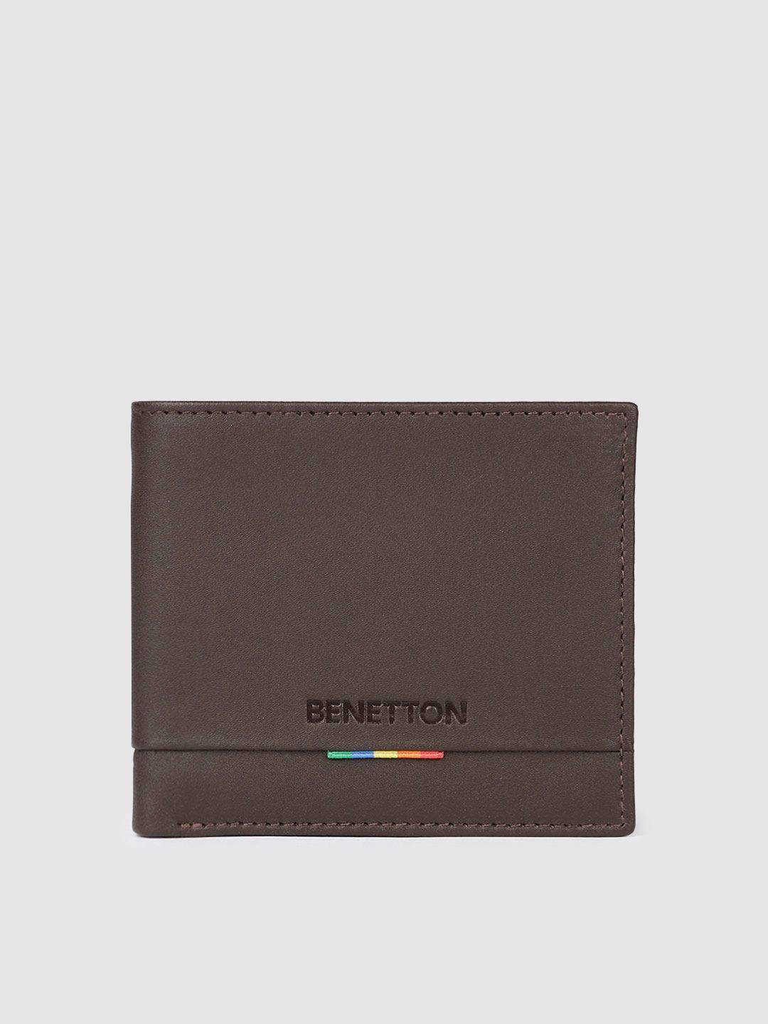 united colors of benetton men leather two fold wallet