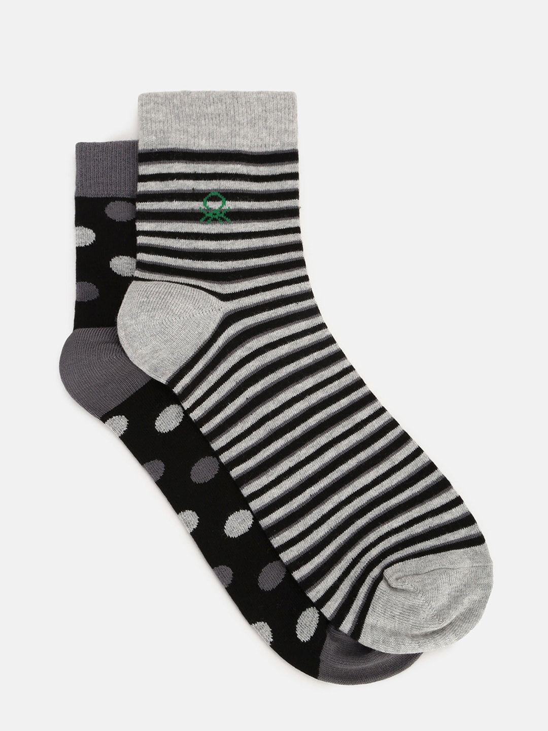 united colors of benetton men pack of 2 pairs of patterned above ankle-length socks