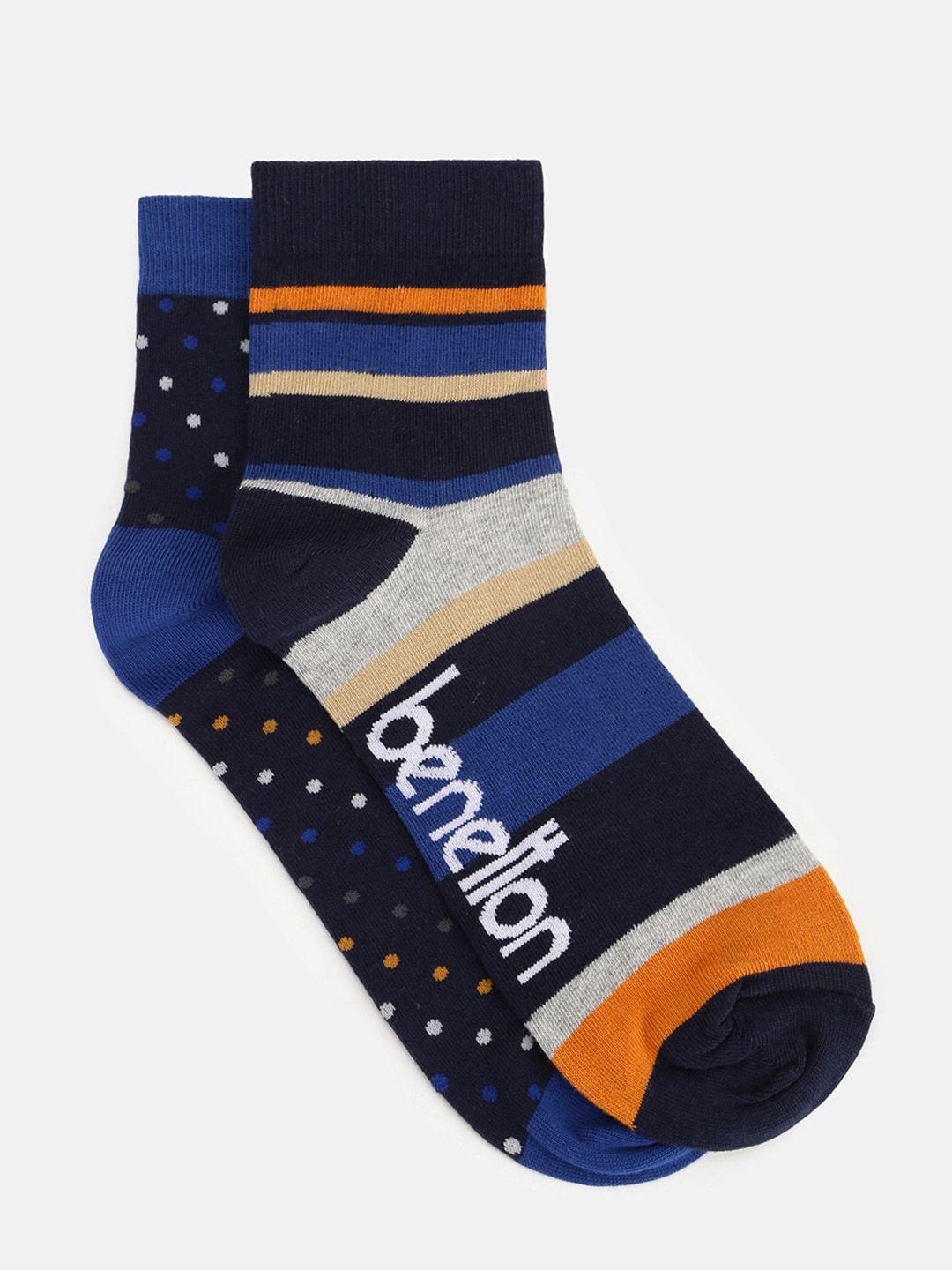 united colors of benetton men pack of 2 patterned calf-length socks