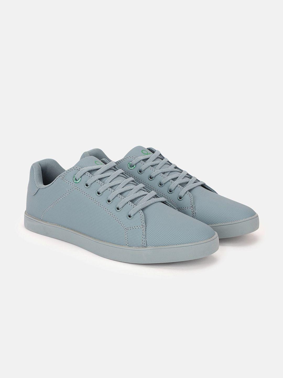 united colors of benetton men perforated lace-up sneakers