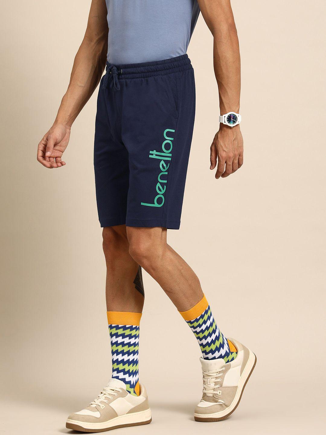 united colors of benetton men pure cotton slim fit jersey shorts