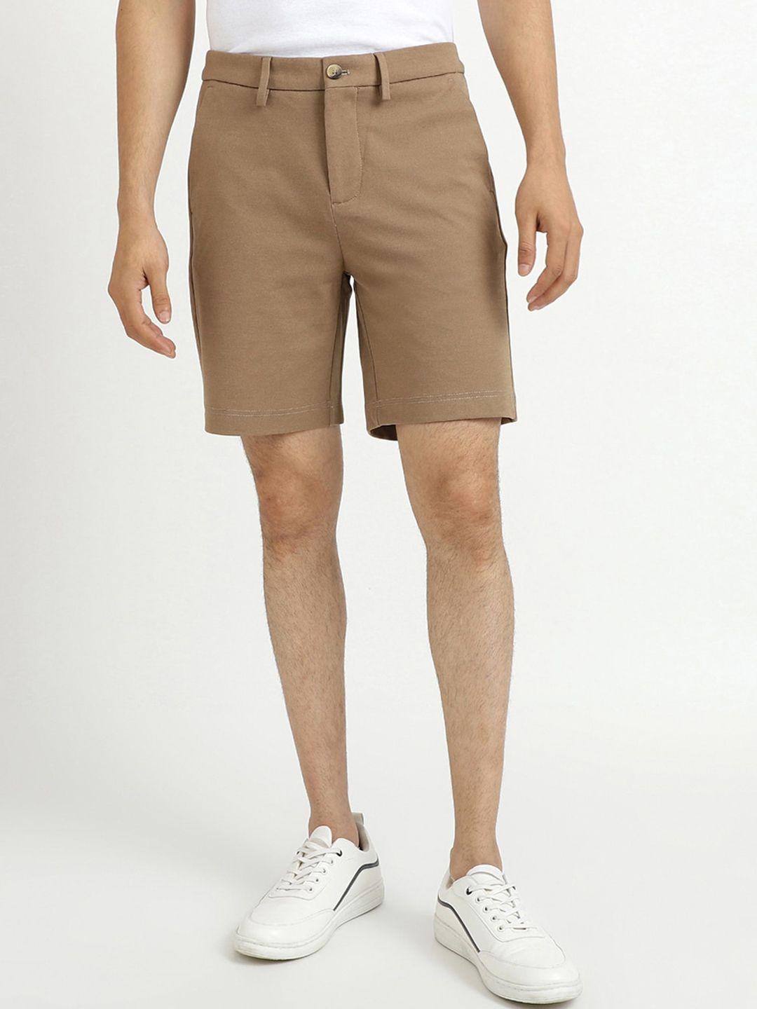 united colors of benetton men rust solid slim fit shorts