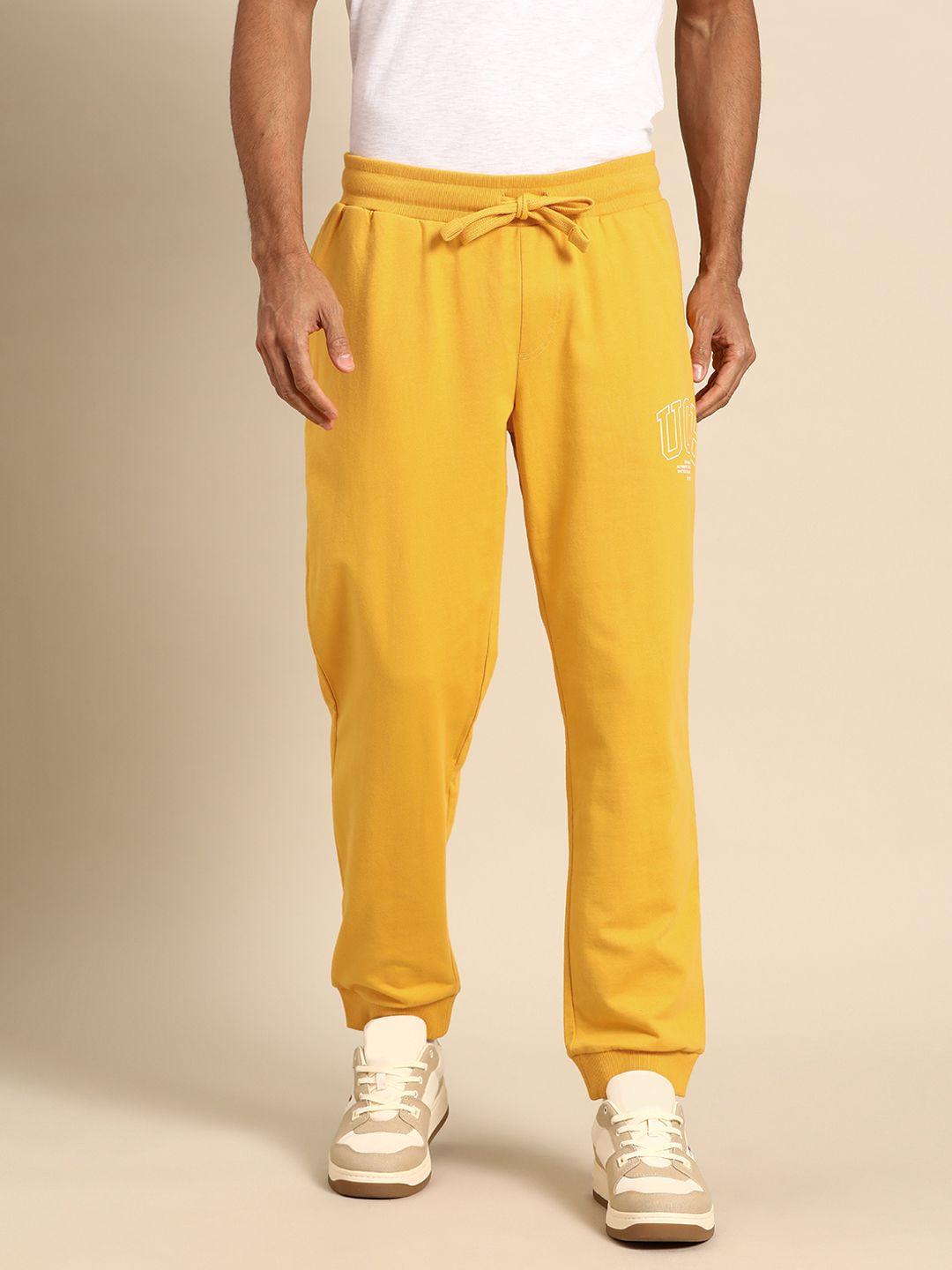 united colors of benetton men solid pure cotton joggers