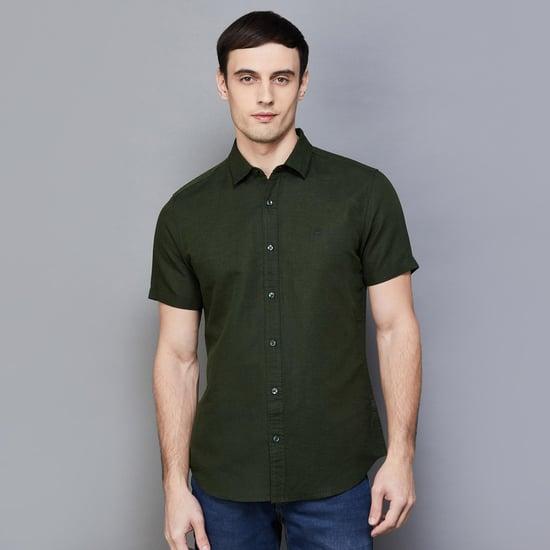 united colors of benetton men solid slim fit casual shirt
