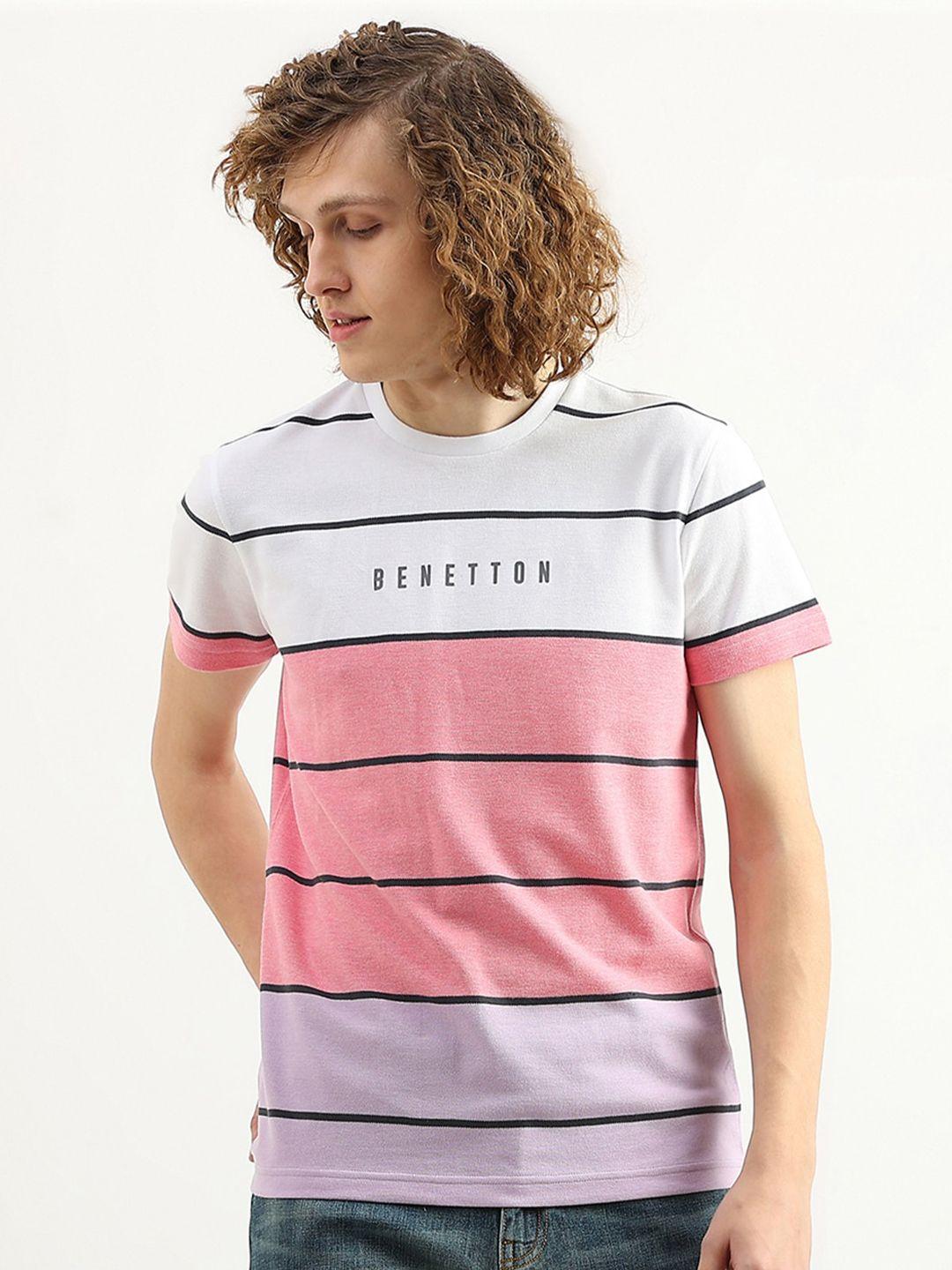 united colors of benetton men striped cotton t-shirt