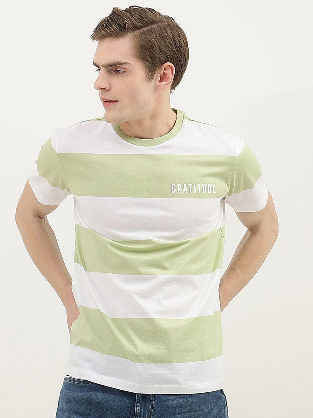 united colors of benetton men striped round neck cotton t-shirt