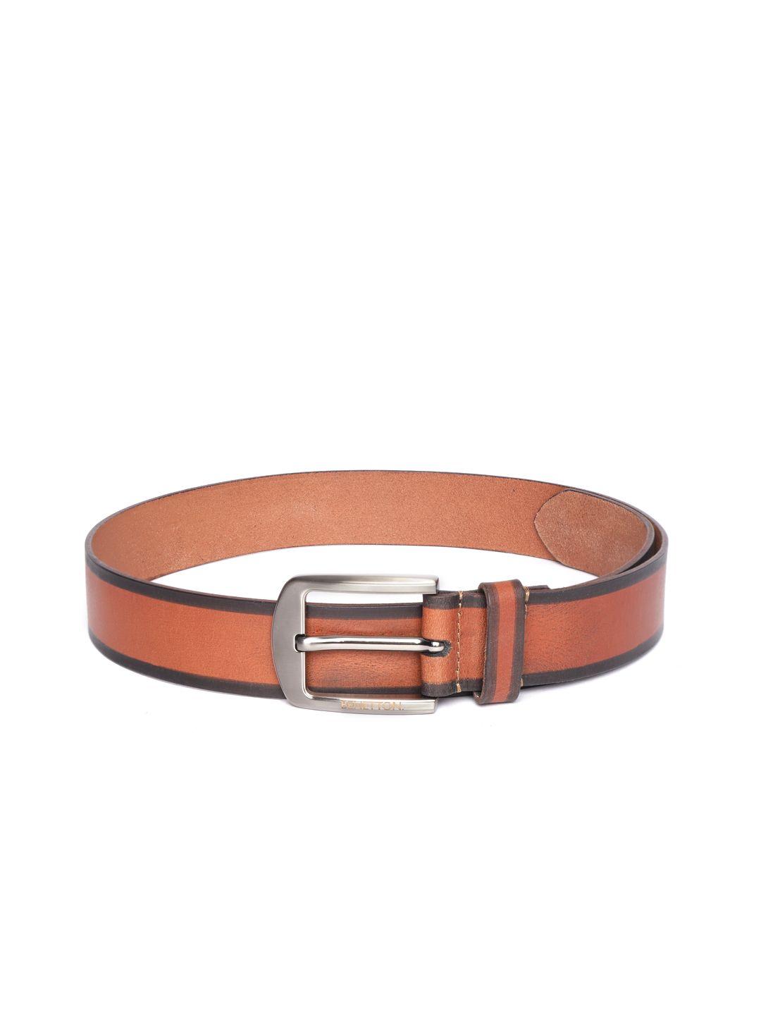 united colors of benetton men tan brown leather belt