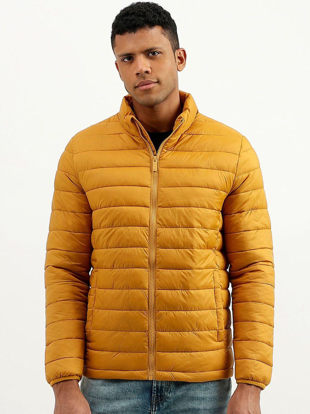 united colors of benetton men yellow puffer jacket