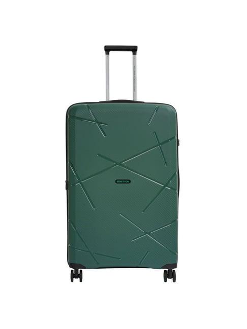 united colors of benetton moonstone green textured hard cabin trolley bag - 55.5 cm