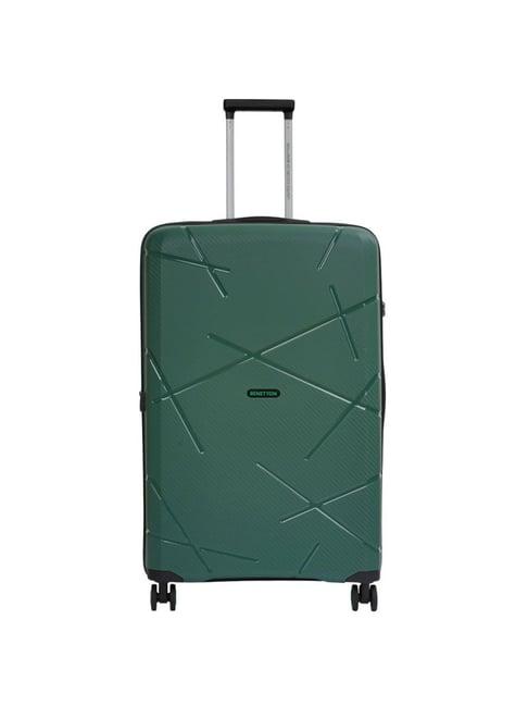 united colors of benetton moonstone green textured hard large trolley bag - 78 cm