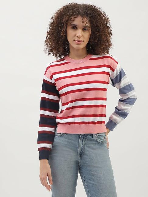 united colors of benetton multicolor cotton striped sweater