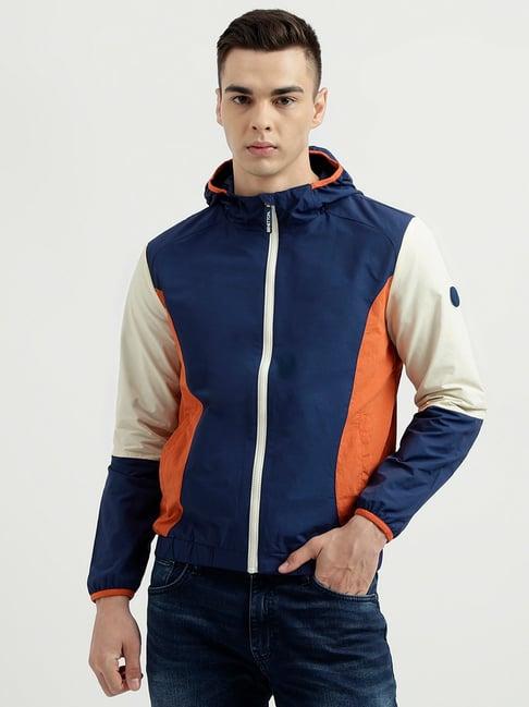 united colors of benetton multicolor regular fit hooded jacket