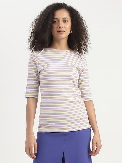 united colors of benetton multicolored cotton striped top