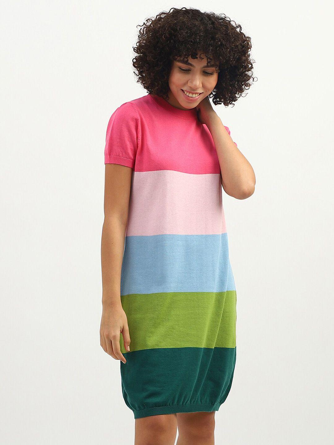 united colors of benetton multicoloured striped sweater dress