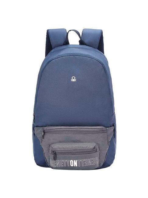 united colors of benetton olivine 9 ltrs navy & green small laptop backpack