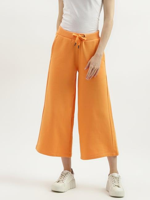 united colors of benetton orange regular fit culottes