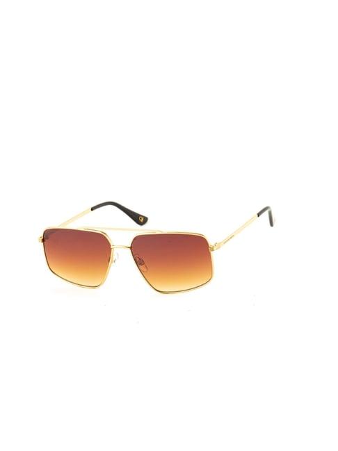 united colors of benetton orange square sunglasses for men