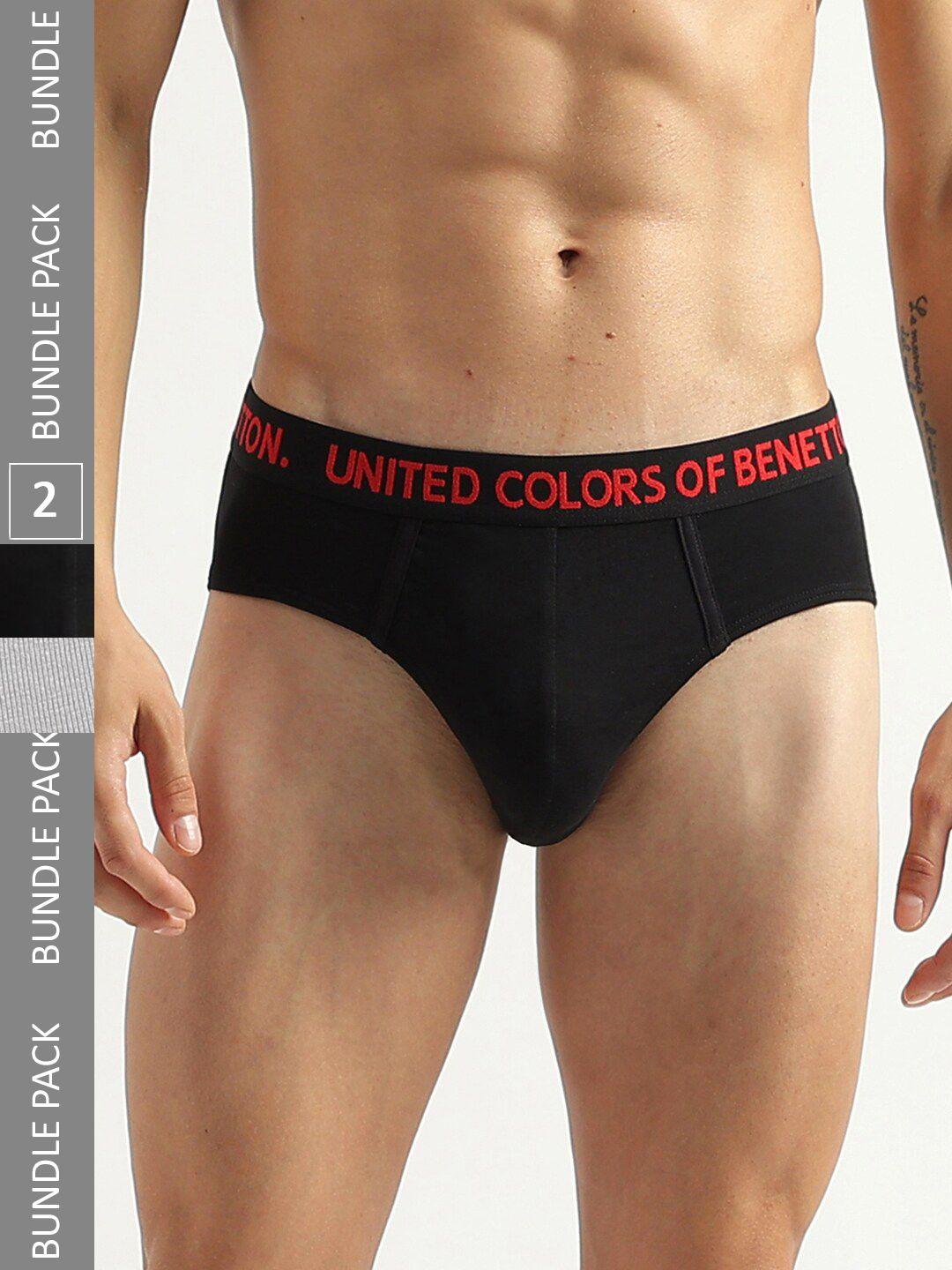 united colors of benetton pack of 2 low-rise basic briefs 23p3menuc141i901xl