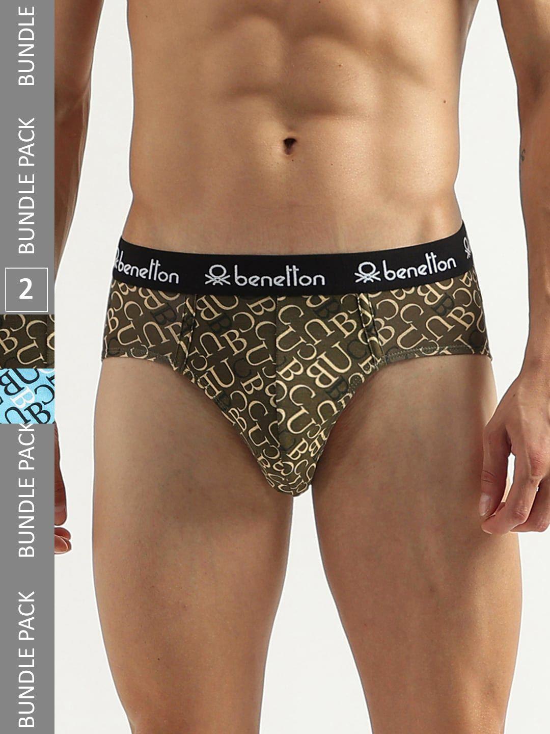 united colors of benetton pack of 2 printed low rise basic briefs 23p3menuc145i902xl