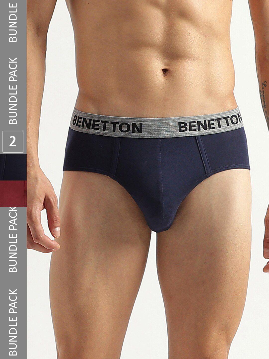 united colors of benetton pack of 2 soft & breathable basic briefs 23p3menuc143i903s