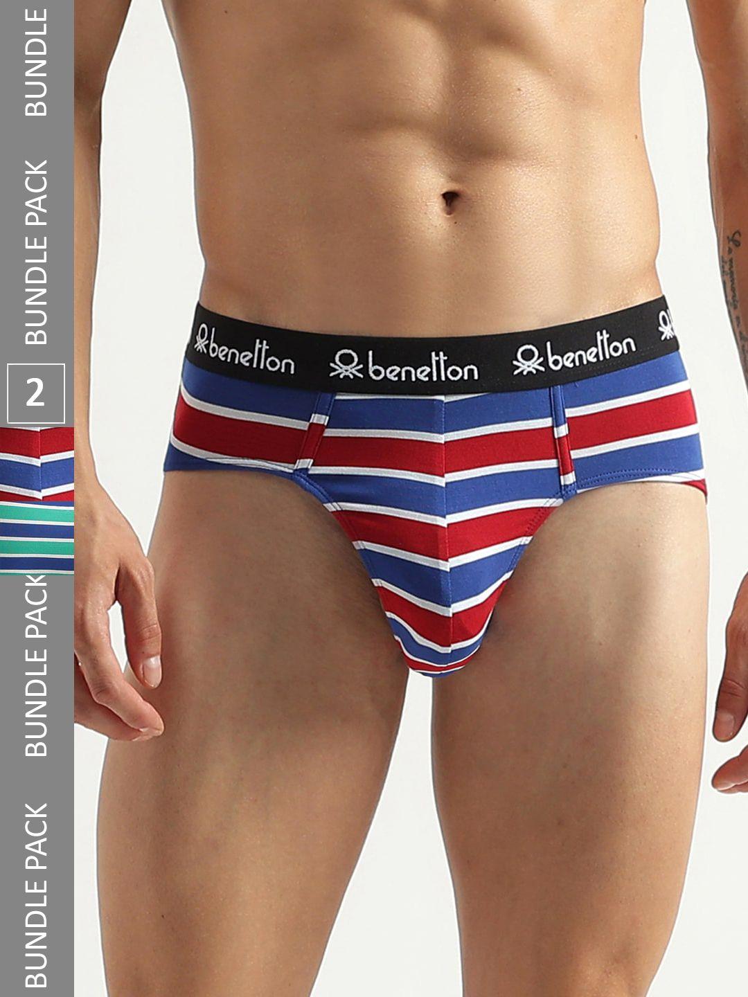 united colors of benetton pack of 2 striped basic briefs 23p3menuc149i903s