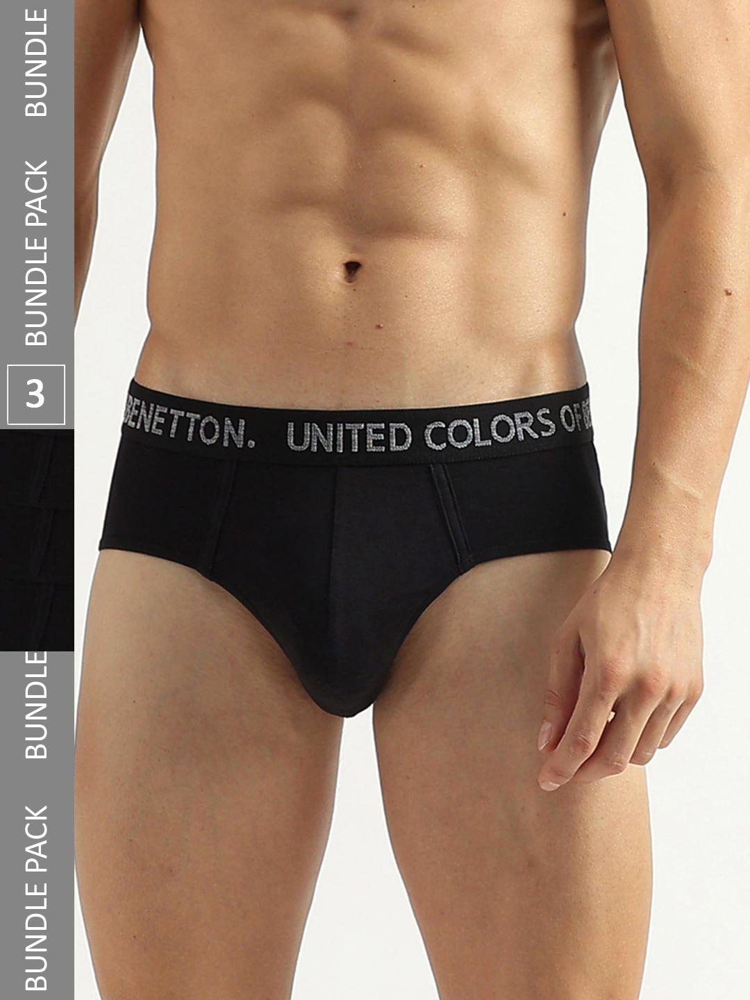 united colors of benetton pack of 3 low rise basic briefs 23p3menuc181i902xl