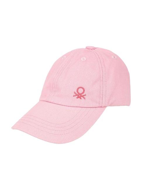 united colors of benetton pink unisex embroidered baseball cap