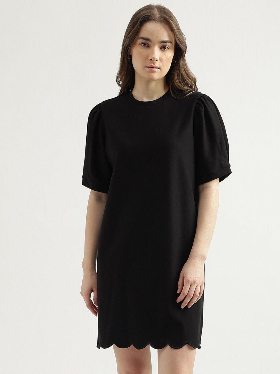 united colors of benetton puff sleeves a-line dress