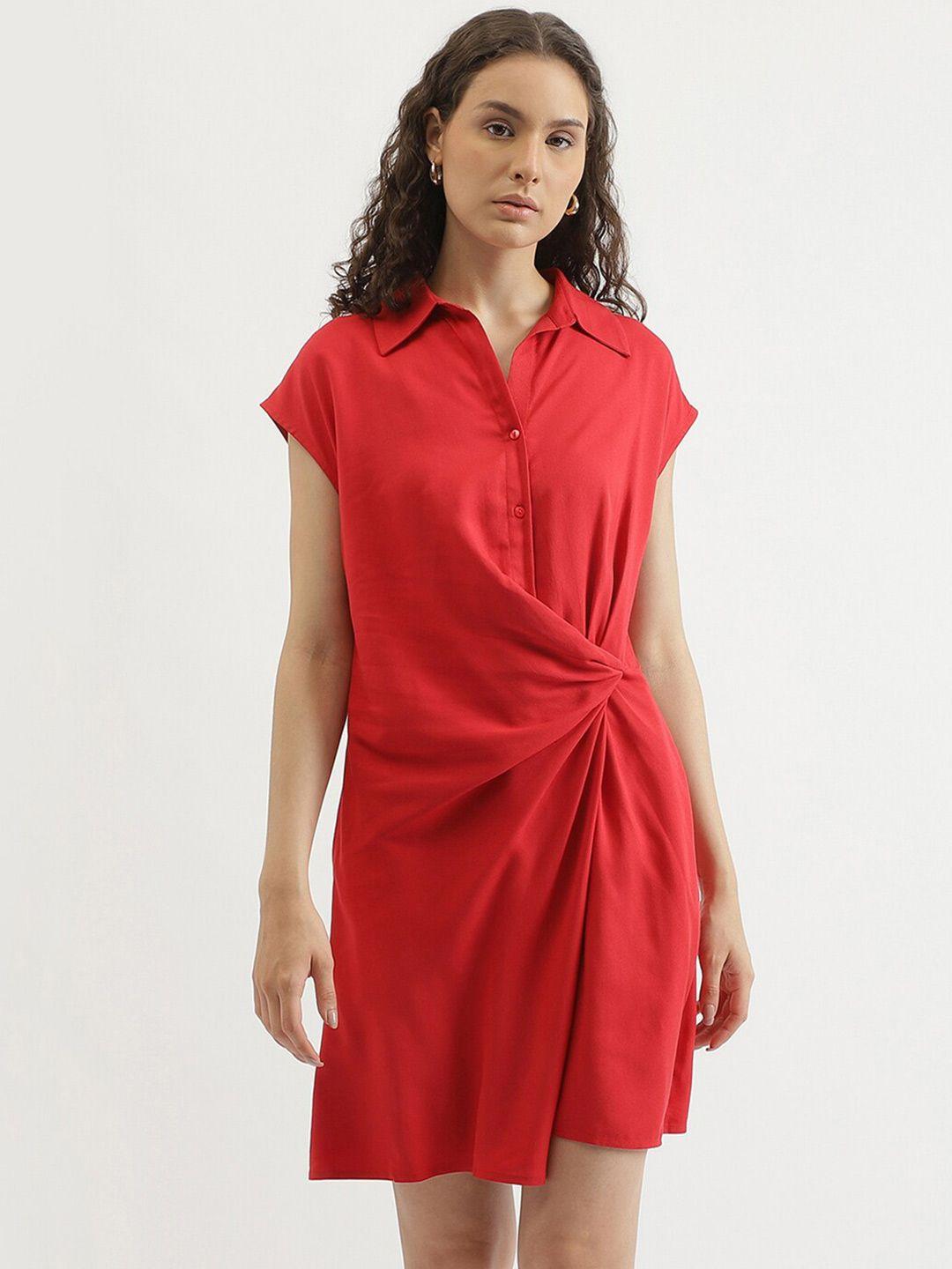 united colors of benetton red shirt dress