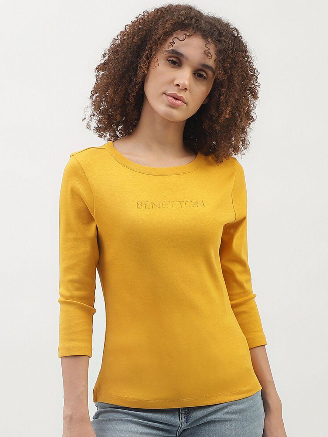 united colors of benetton round neck cotton top