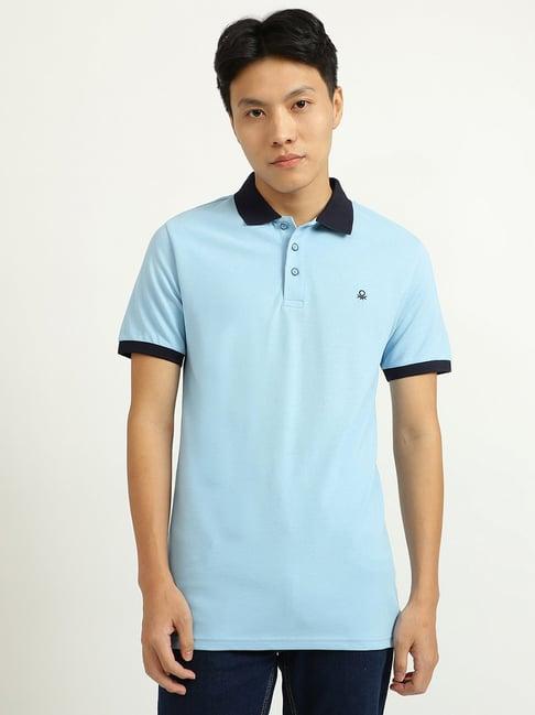 united colors of benetton sky blue polo t-shirt