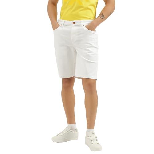 united colors of benetton solid regular fit shorts (size: 28)-24p4rest0813i101 white