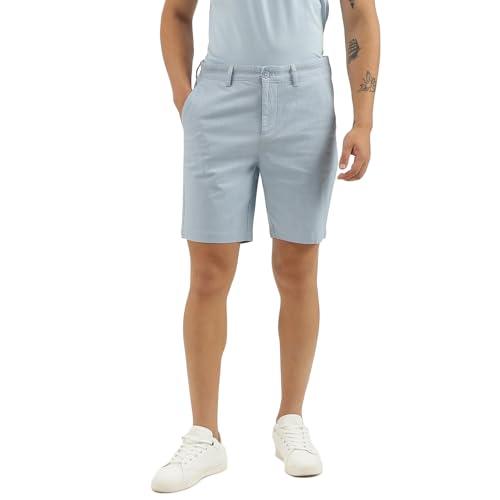 united colors of benetton solid slim fit shorts (size: 40)-24p4oxst7020i901 blue