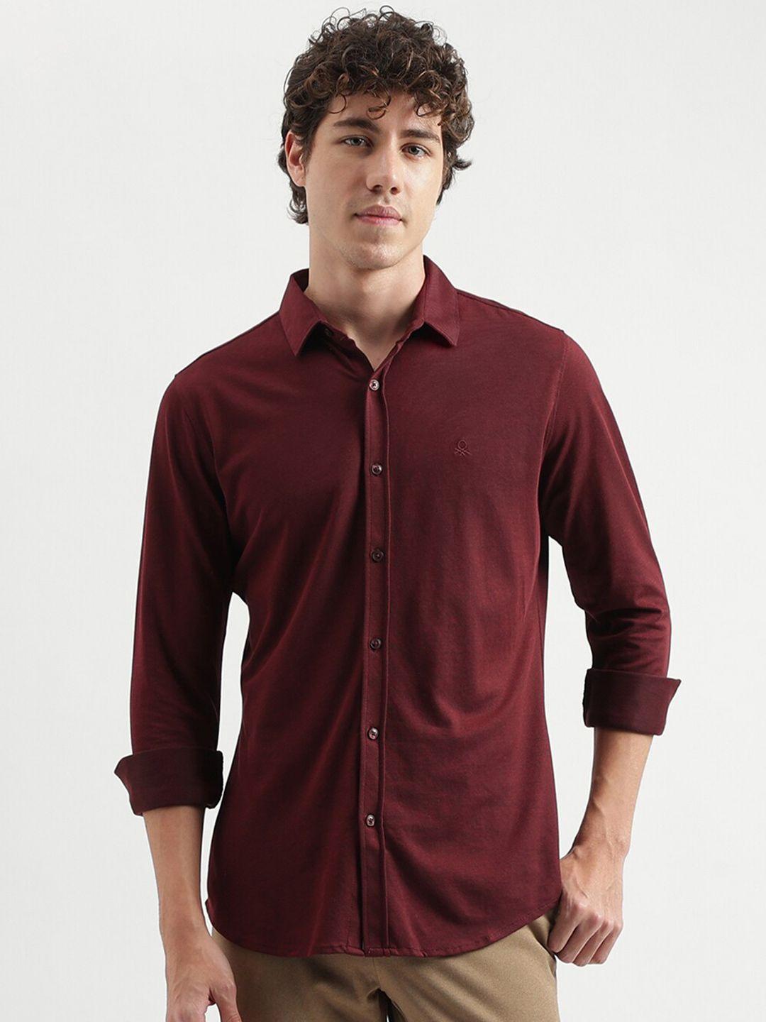 united colors of benetton spread collar casual shirt