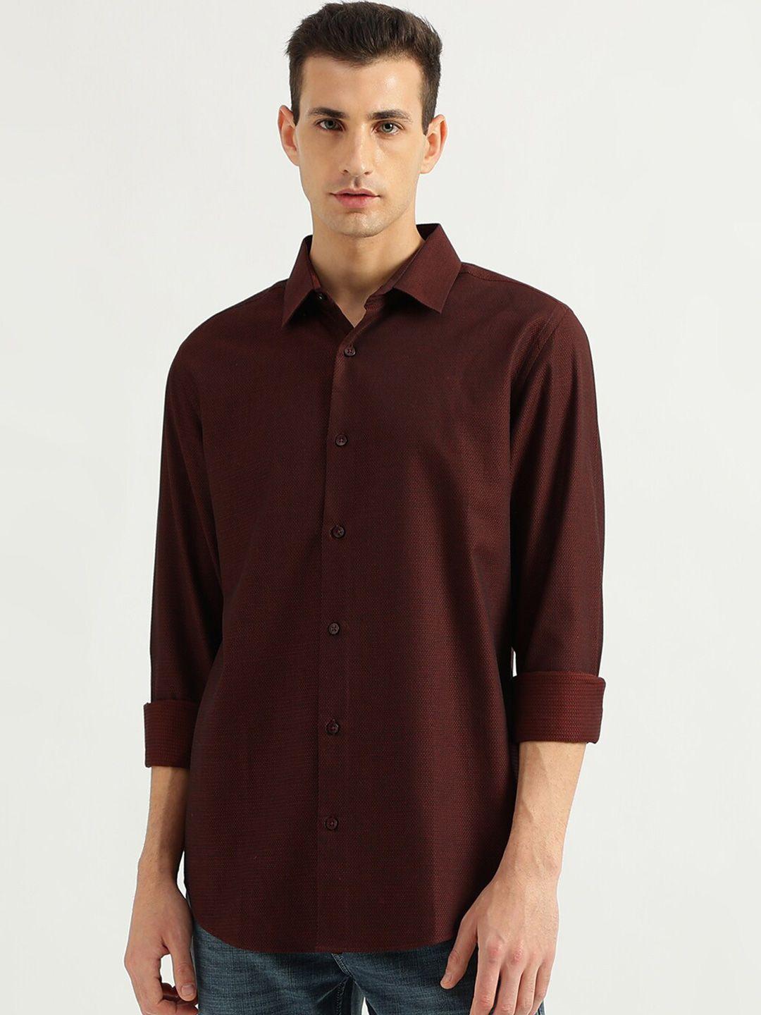 united colors of benetton spread collar slim fit cotton casual shirt