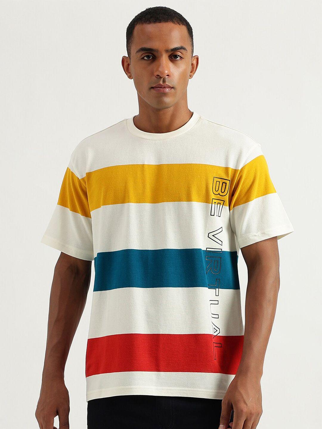 united colors of benetton striped boxy cotton t-shirt