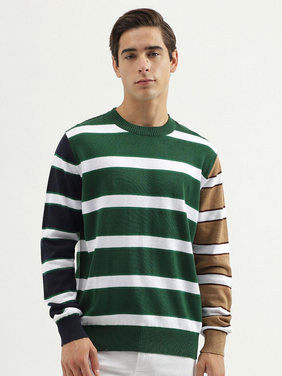 united colors of benetton striped cotton pullover sweater