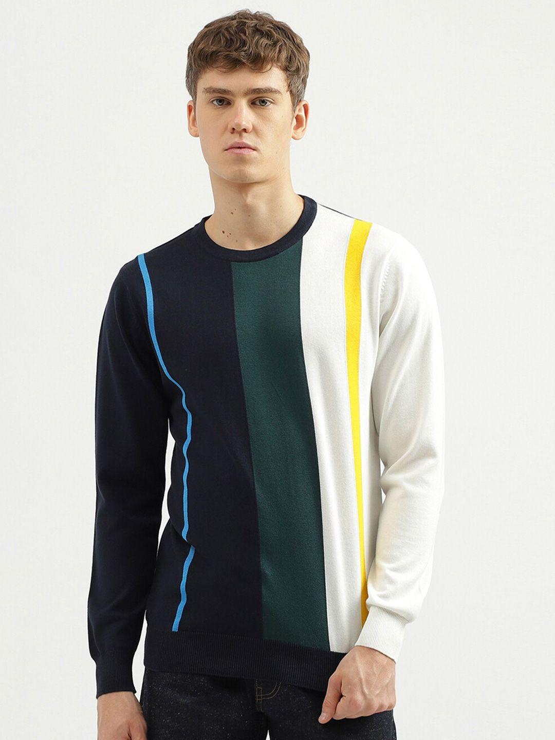 united colors of benetton striped cotton pullover sweater