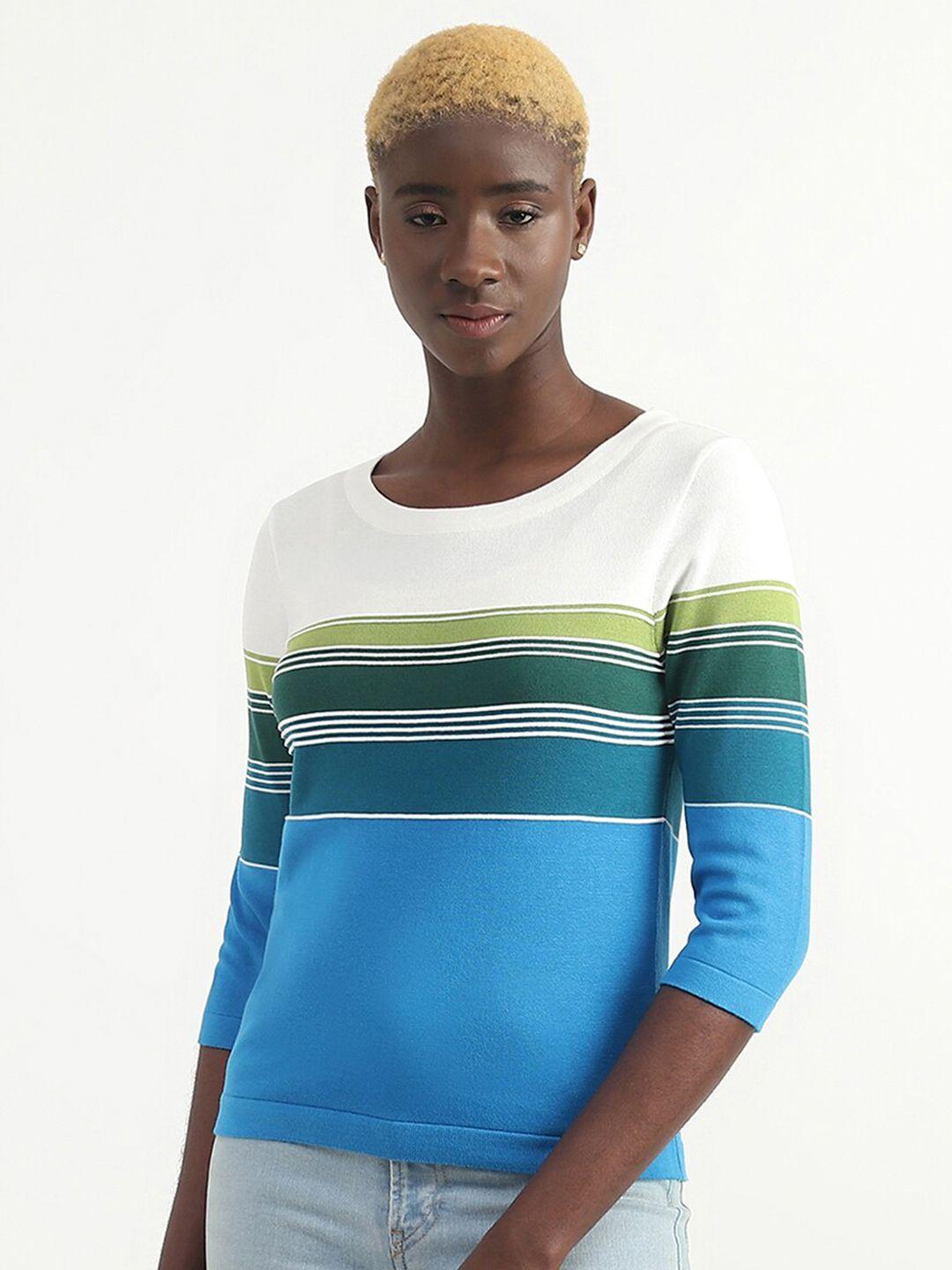 united colors of benetton striped cotton top