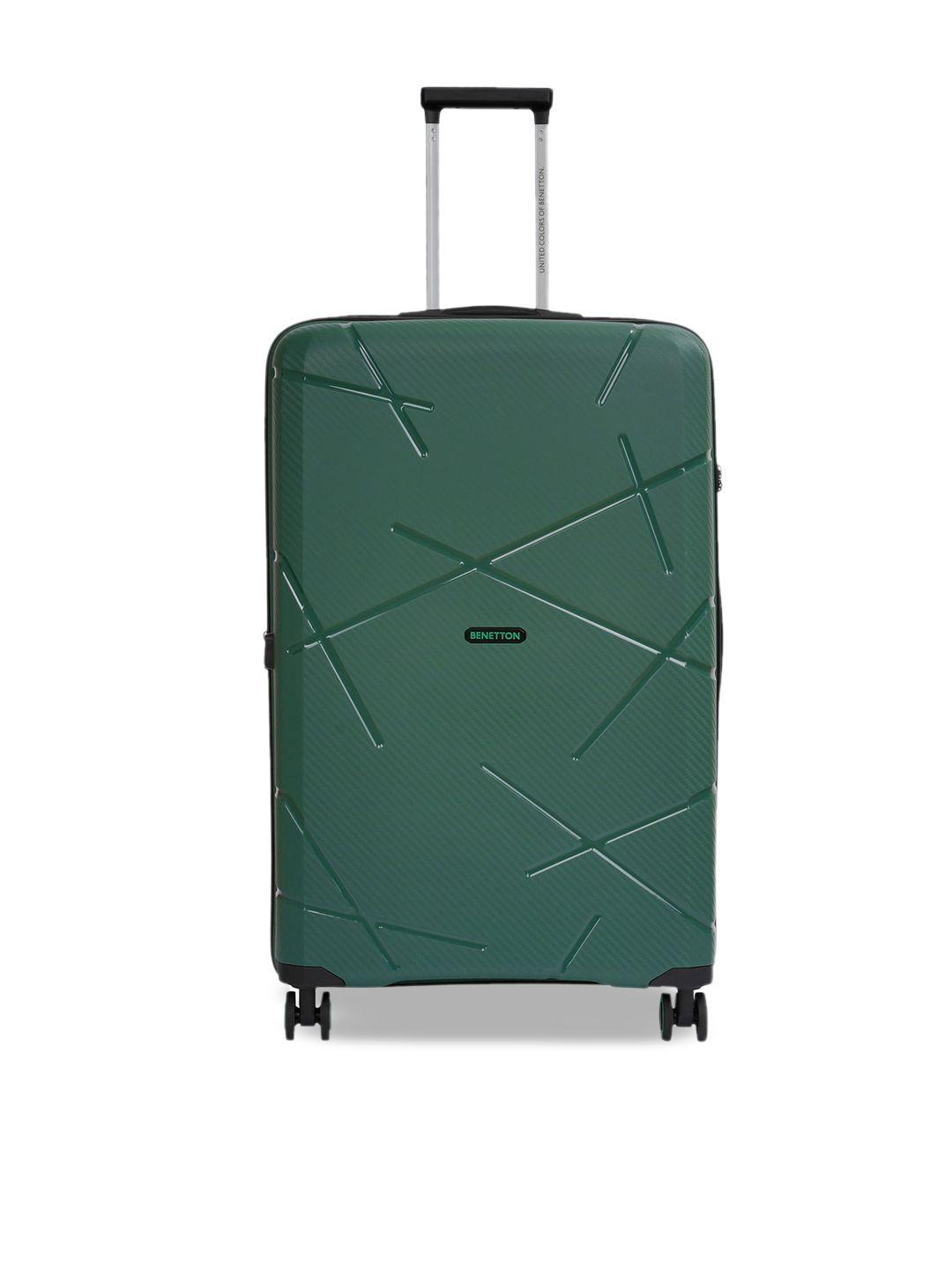 united colors of benetton textured hard-sided cabin trolley suitcase - 48 l