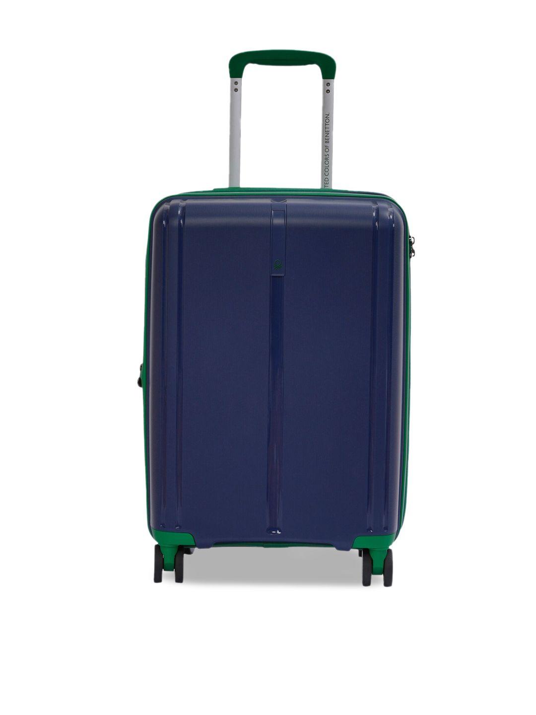 united colors of benetton textured hard-sided cabin trolley suitcase-49.0l