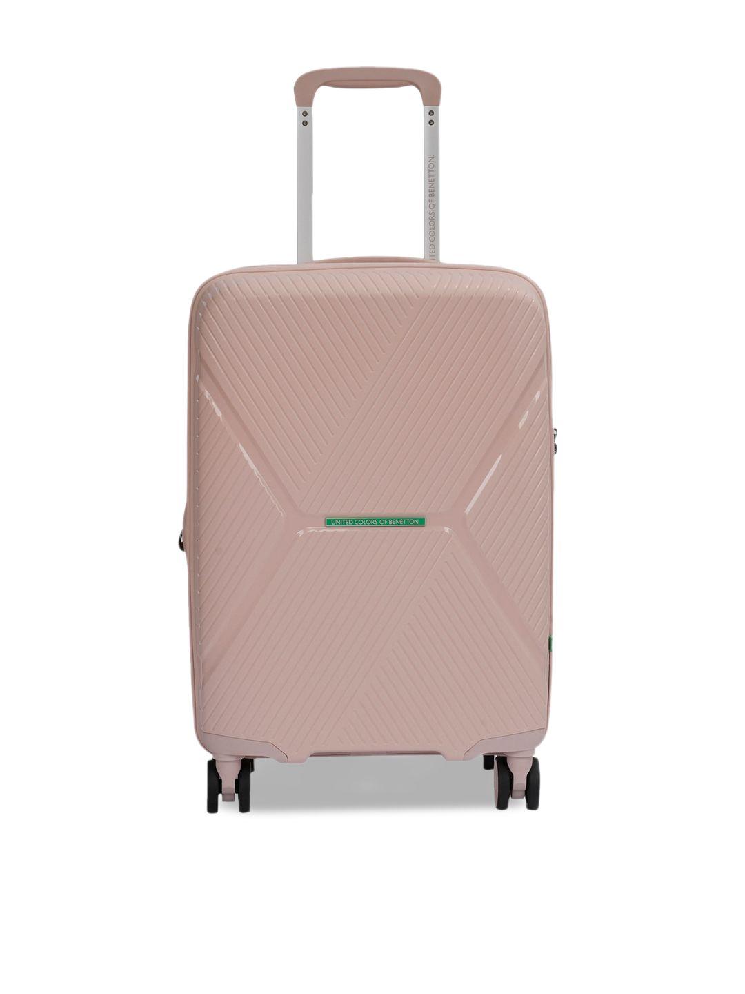 united colors of benetton textured hard-sided cabin trolley suitcase