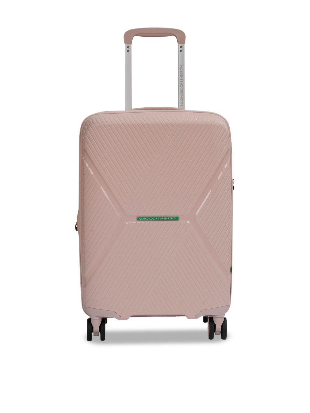 united colors of benetton textured hard-sided large check-in trolley suitcase - 115 l