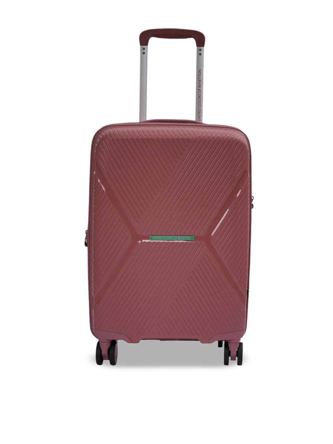 united colors of benetton textured hard-sided large trolley suitcase -115 l