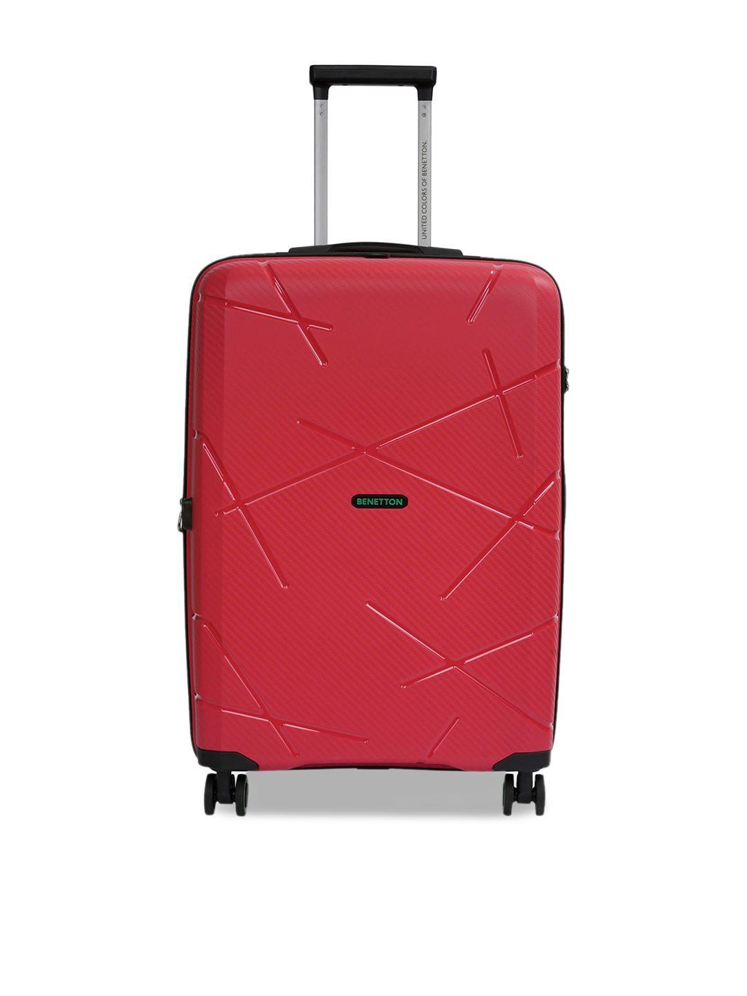 united colors of benetton textured hard-sided medium trolley suitcase