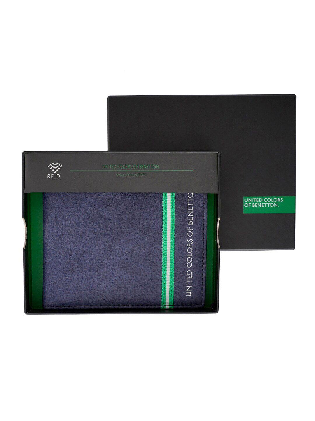 united colors of benetton textured leather two fold wallet