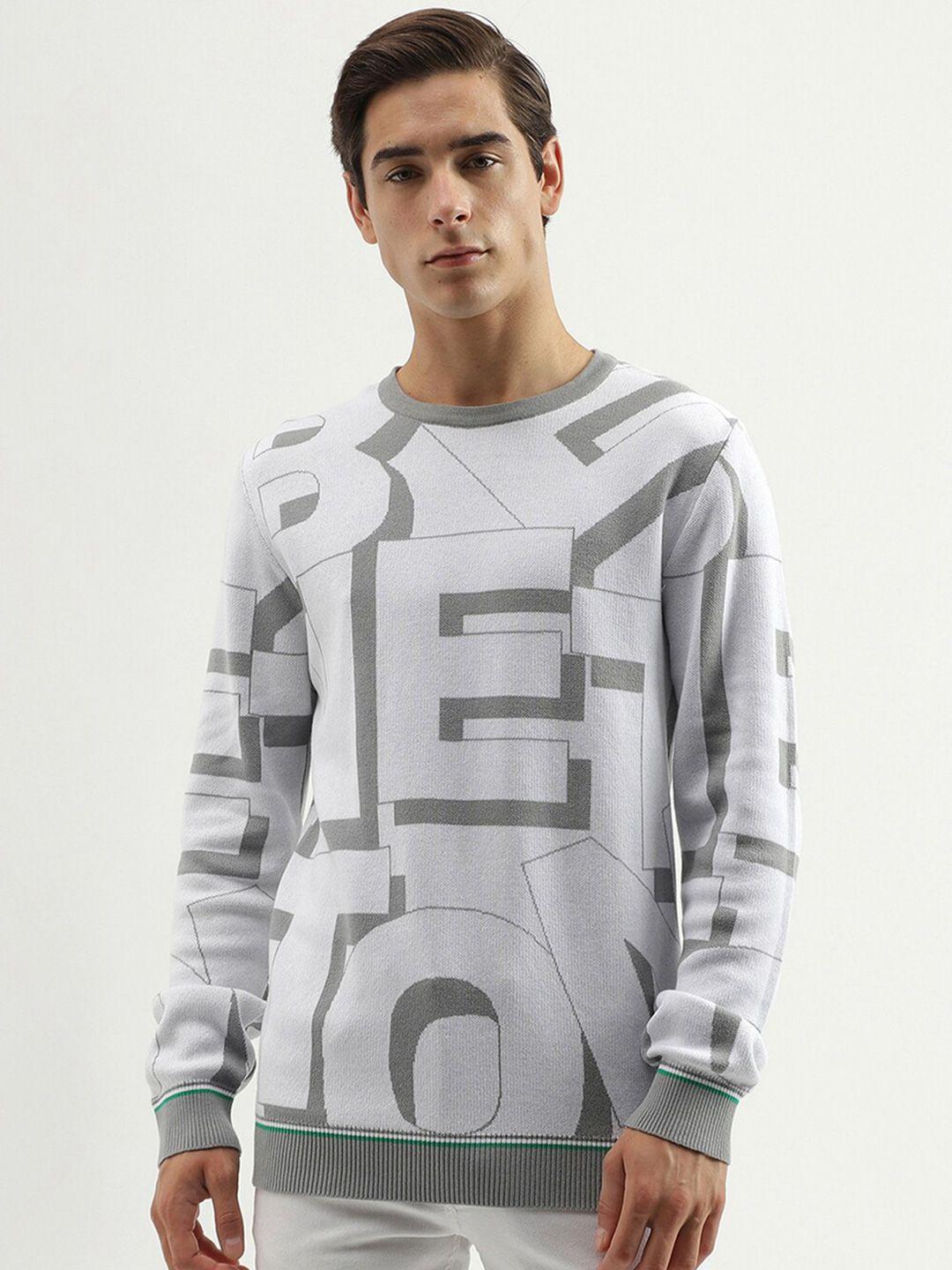 united colors of benetton typography printed cotton pullover