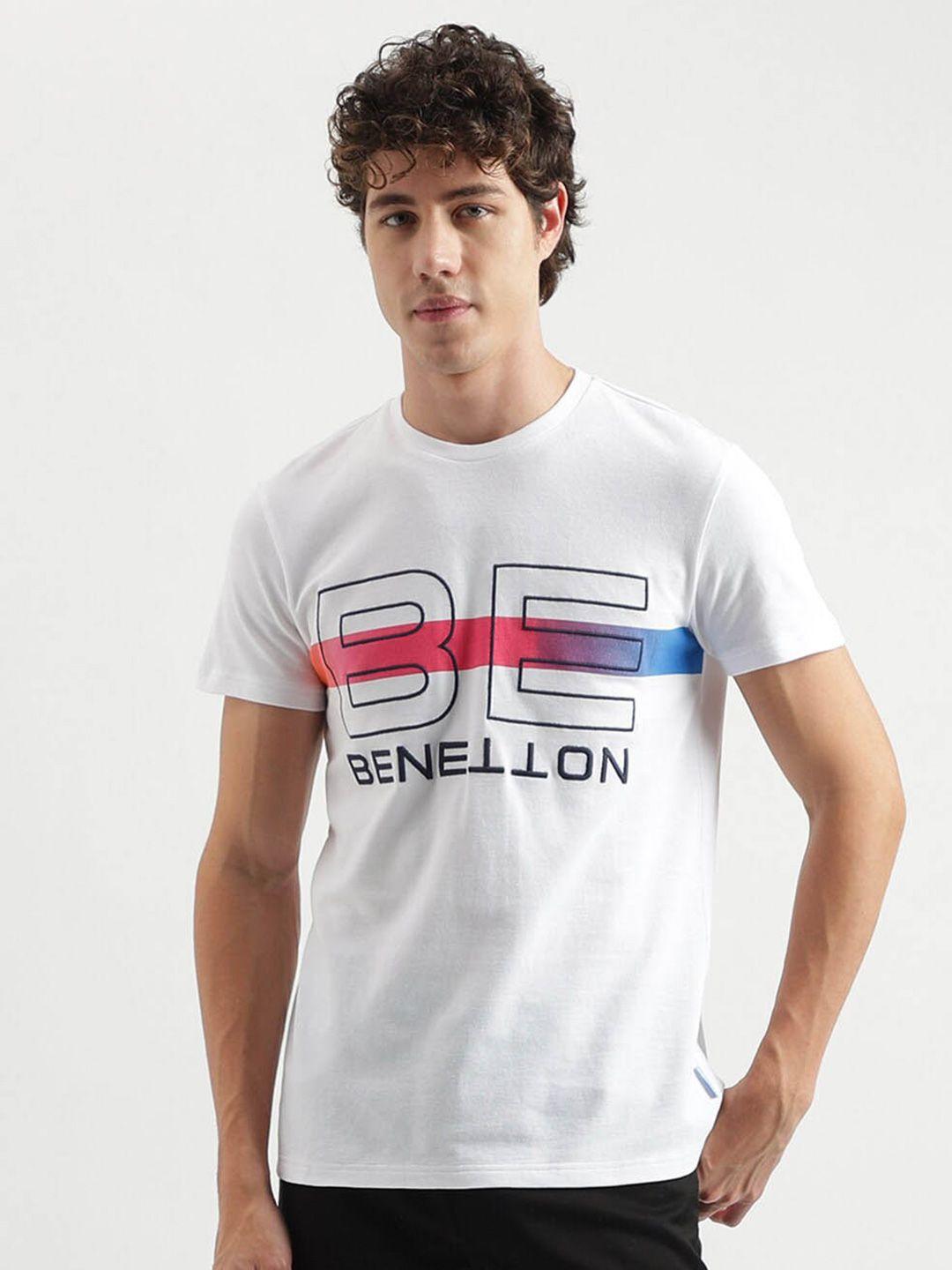united colors of benetton typography printed cotton t-shirt