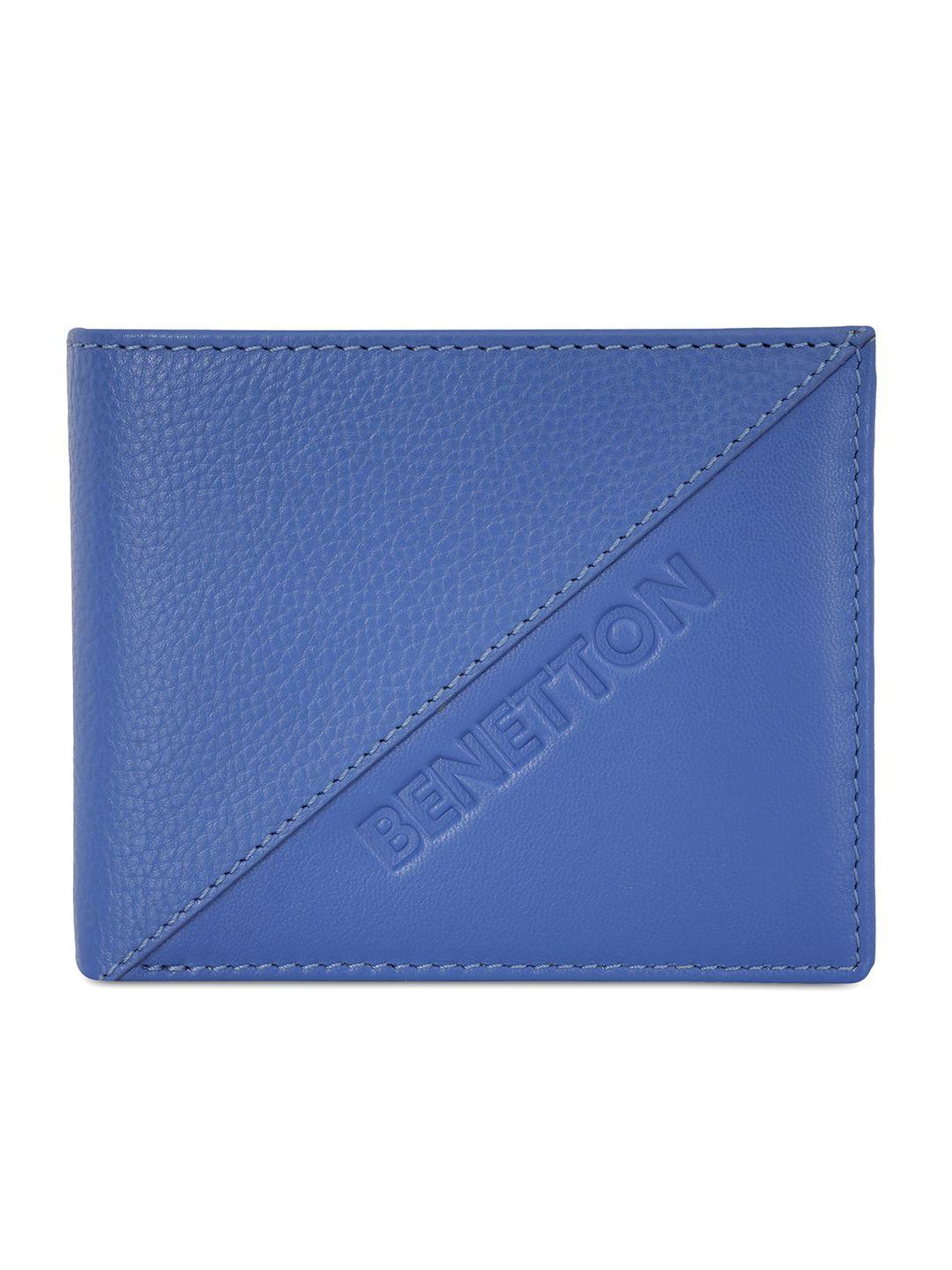 united colors of benetton typography self design leather two fold wallet