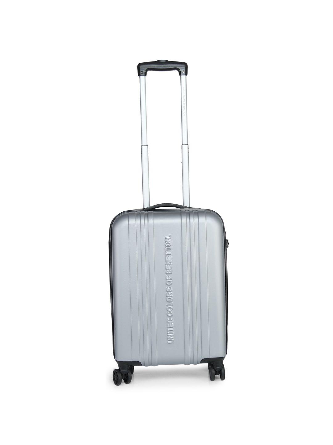 united colors of benetton unisex grey cabin trolley suitcase